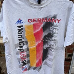 Germany World Cup USA 1994 T-Shirt Size Large White Apex One FIFA Soccer 90s